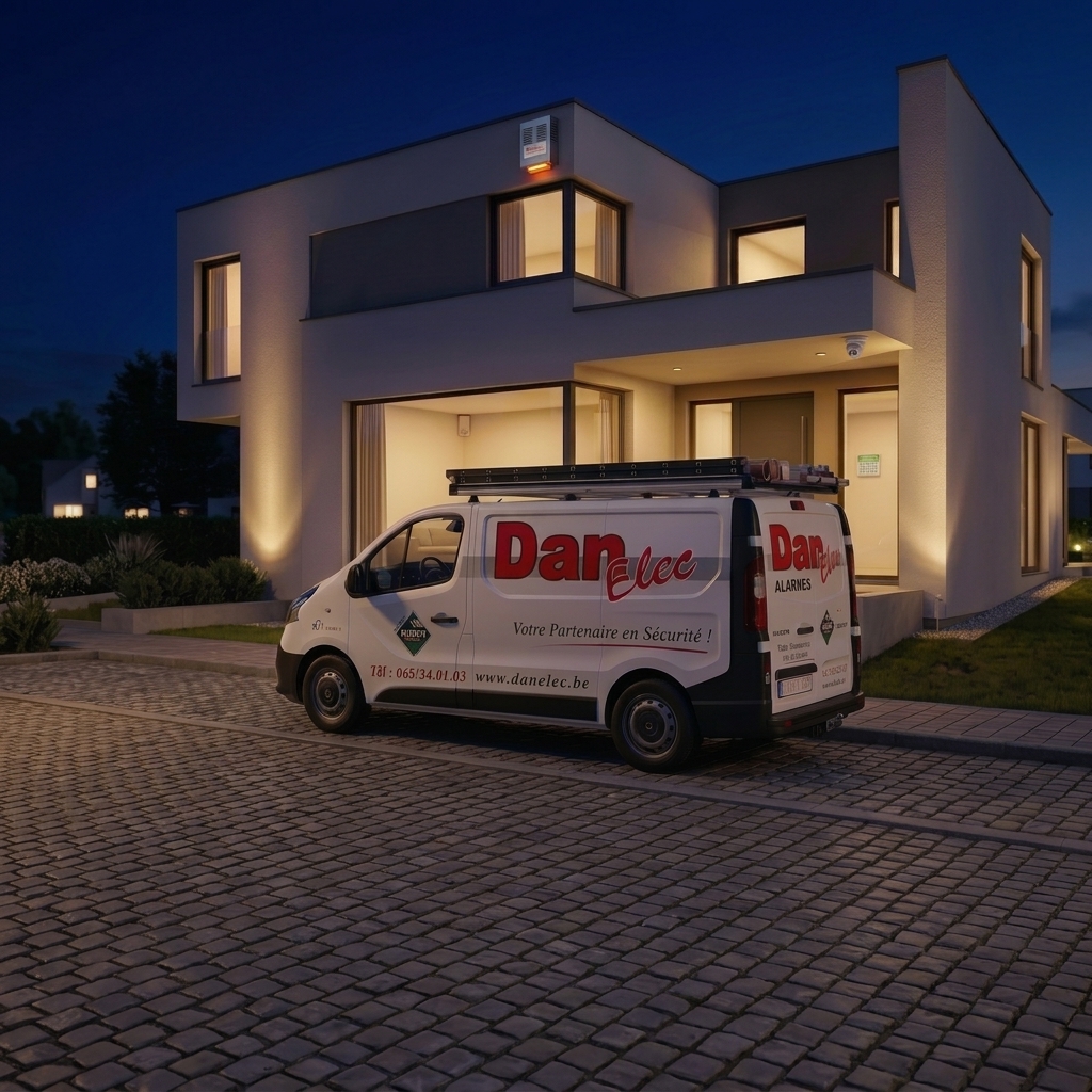 Danelec devant une maison moderne