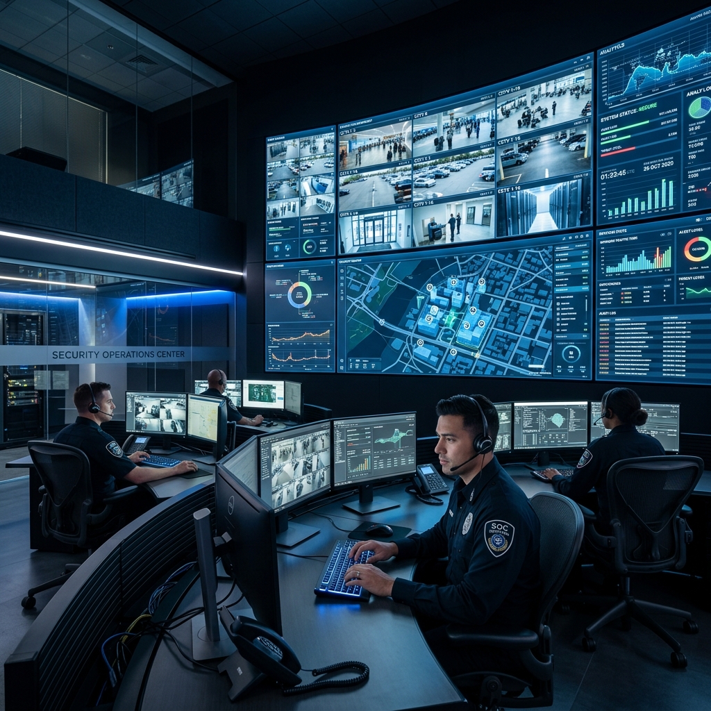Centre de télésurveillance moderne et professionnel